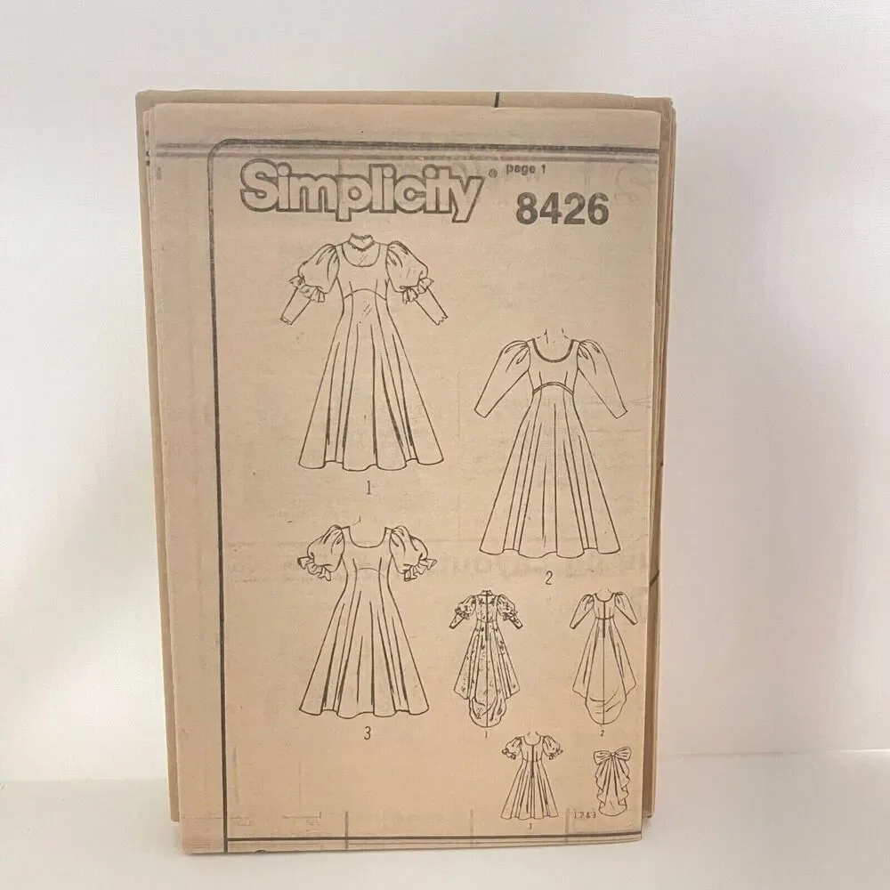 #8426 Simplicity Misses Brides, Bridesmaids Lined Dresses Sewing Pattern Size 16